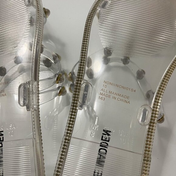 Steve Madden Womens NEW Pearl Embellishment Studded Square Toe Flat Sandals 10 - Picture 3 of 8